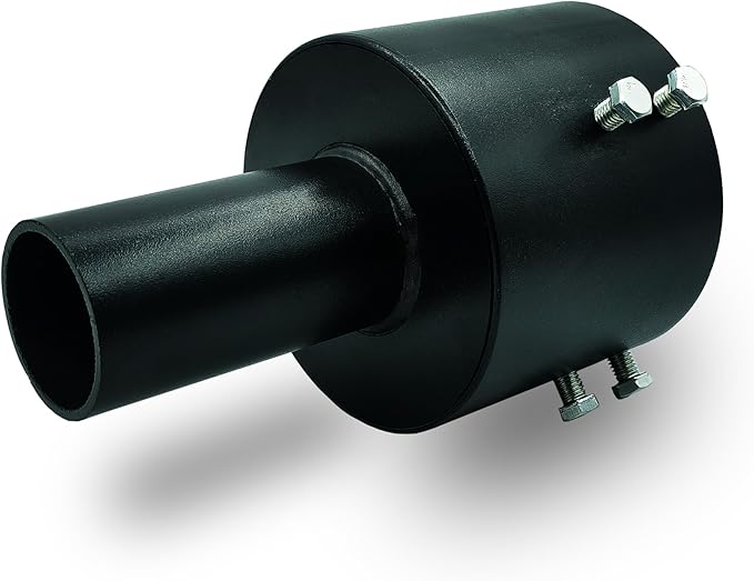 Tenon Adapter for 5 inch Round Pole, Heavy Duty 2 3/8 inch Slip Fitter, Convert 5' to 2.38' Vertical Mounting Bracket for Shoebox Lighting, Street Parking Lot Light