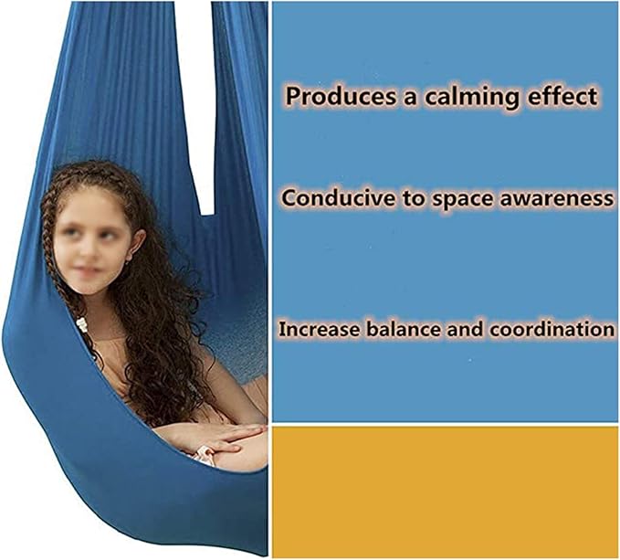Children's Elastic Therapy Swing Indoor Sensory Swings for Autism ADHD Aspergers Cuddle Hammock Hanging Kids Swing Chair (Color : Gold, Size : 150 x 280 cm)