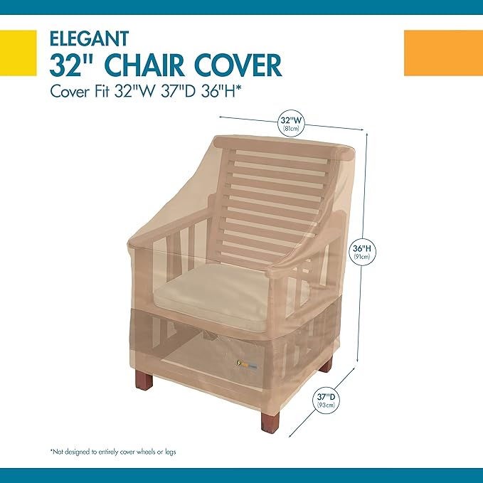 DUCKCOVERS Elegant Waterproof 32 Inch W Patio Chair Cover, Outdoor Chair Covers