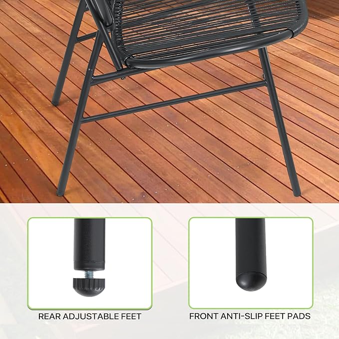 Magshion 4-Piece Outdoor Patio Furniture, All-Weather PE Rattan Wicker Loveseat and Chairs Conversation Set with Steel Coffee Table for Garden Backyard