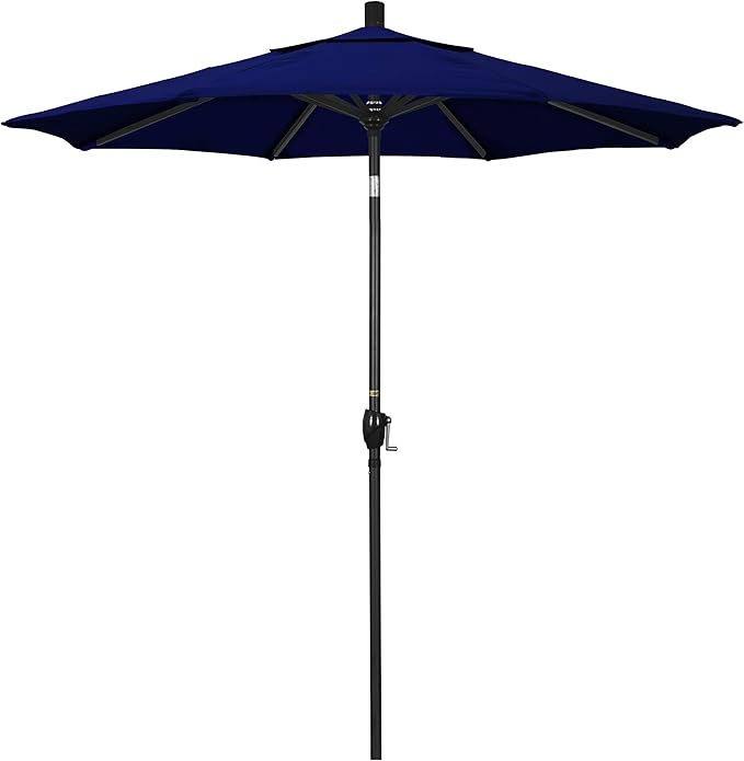California Umbrella 7.5' Round Aluminum Market Umbrella, Crank Lift