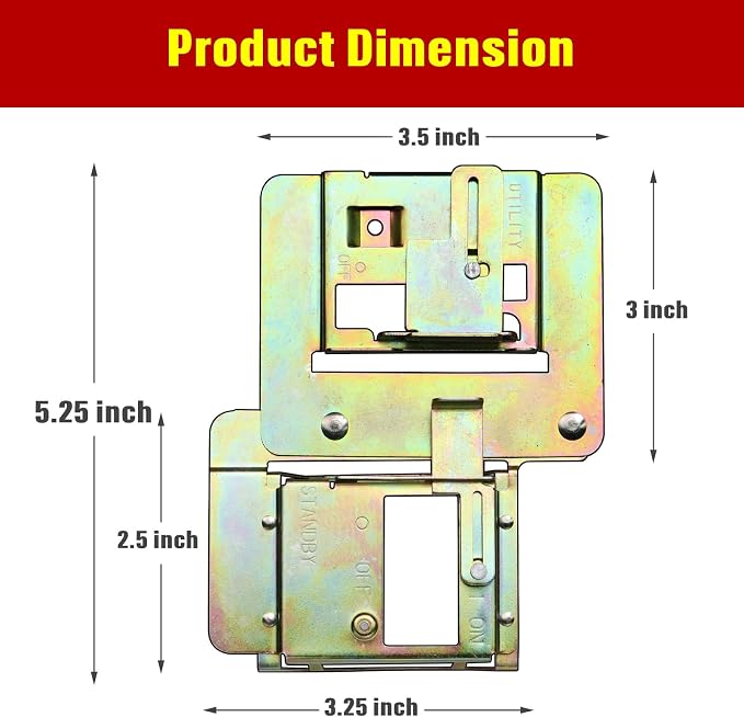 Generator Interlock Kit Compatible with Siemens and Murray, ECSBPK03 Mechanical Interlock Kit Between The Main Breaker Powered by Utility Power and Generator Powered by Standby Power.