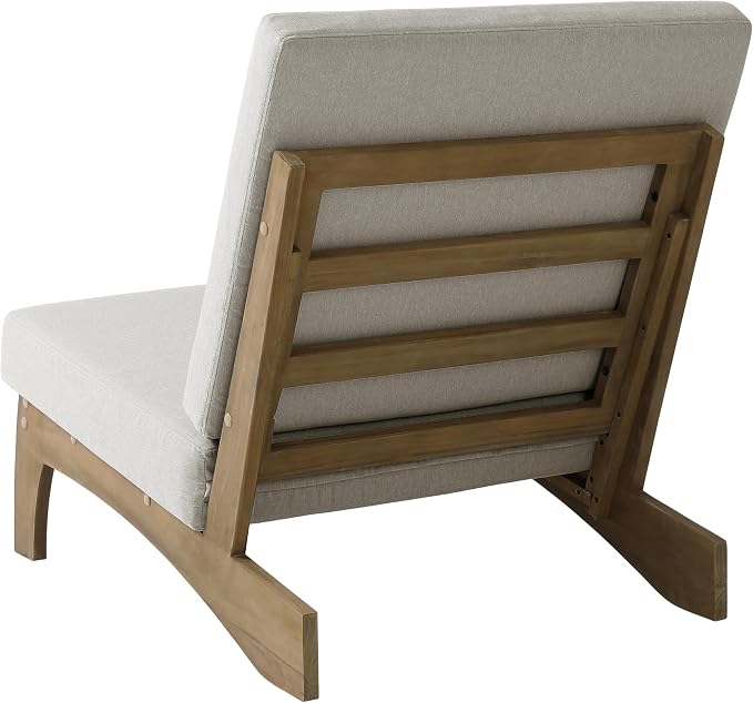 3 Piece Wood Patio Chair Outdoor Bistro Set, All Weather Outdoor Furniture Patio Sofa Chair Backyard Seating Group Conversation Sets with Wooden Side Table - Light Camel