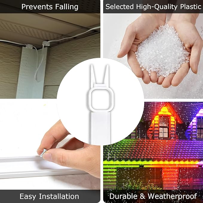 100FT Light Track System for Govee Permanent Outdoor Lights Pro (H706A/H806A), Permanent Halloween/Christmas Light Track, DIY Paintable PVC