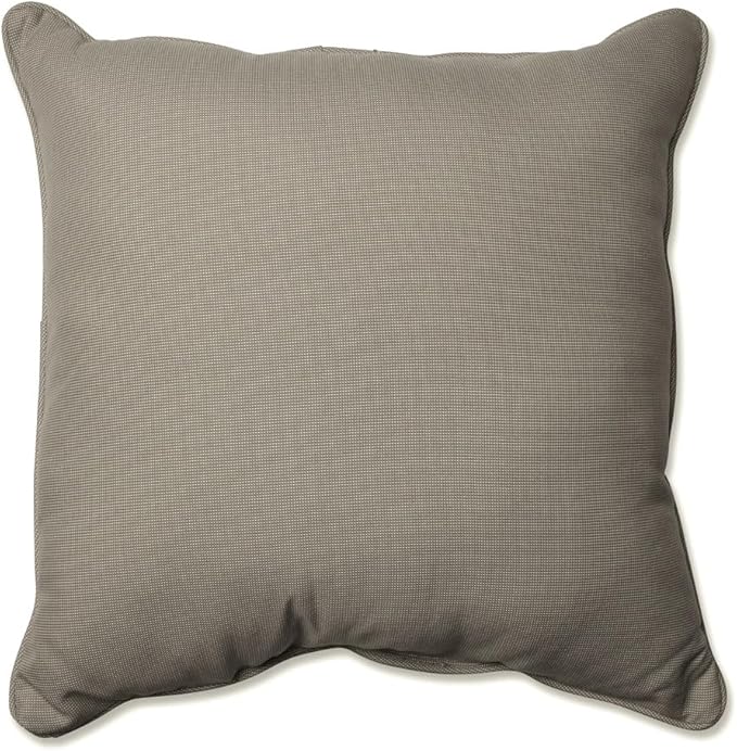 Pillow Perfect Monti Chino Solid Indoor/Outdoor Floor Pillow Plush Fill, Weather and Fade Resistant, Floor - 25" x 25", Grey,