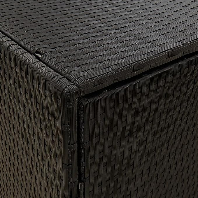 Garden Storage Cabinet Outside Deck Storage Box Outdoor Patio Storage Backyard Storage Box Furniture Storage Box Black 23.2"x15.7"x70.9" Poly Rattan