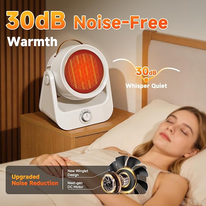 1500W PTC Ceramic Outdoor Electric Heater, 250Sq.ft 1S Heating, 4 Modes, 100° Vertical & Horizontal 3D Swing Patio Heaters for Outdoor Use, Tip-over&Overheat Table Top Heaters for Indoor Use Garage