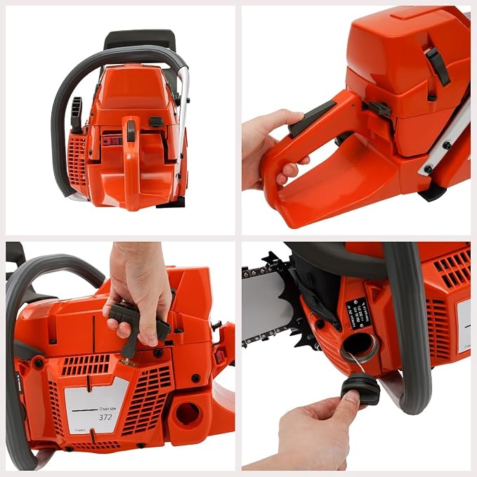 71CC 2-Stroke Gas Powered Chainsaw 28 Inch Handheld Cordless Petrol Chain Saw for Tree Wood Cutting Ranch and Farm Work