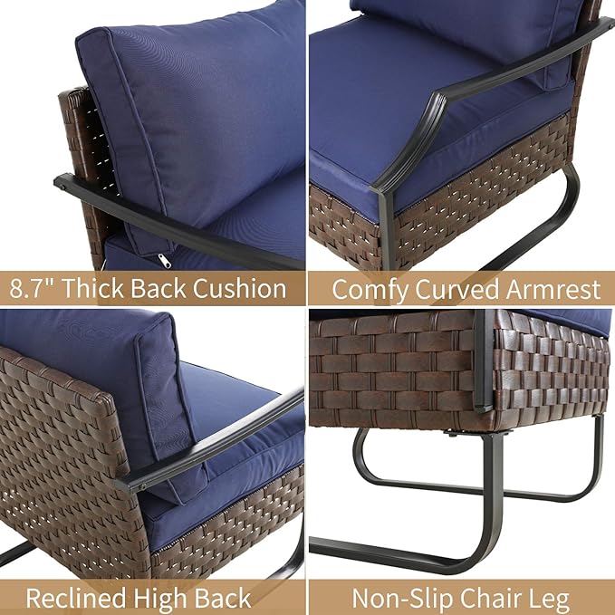 PatioFestival 7 Pieces Patio Furniture Sets with 8.7" Thick Cushion Outdoor Sectional Sofa Set,Patio Conversation Set with All Weather Frame