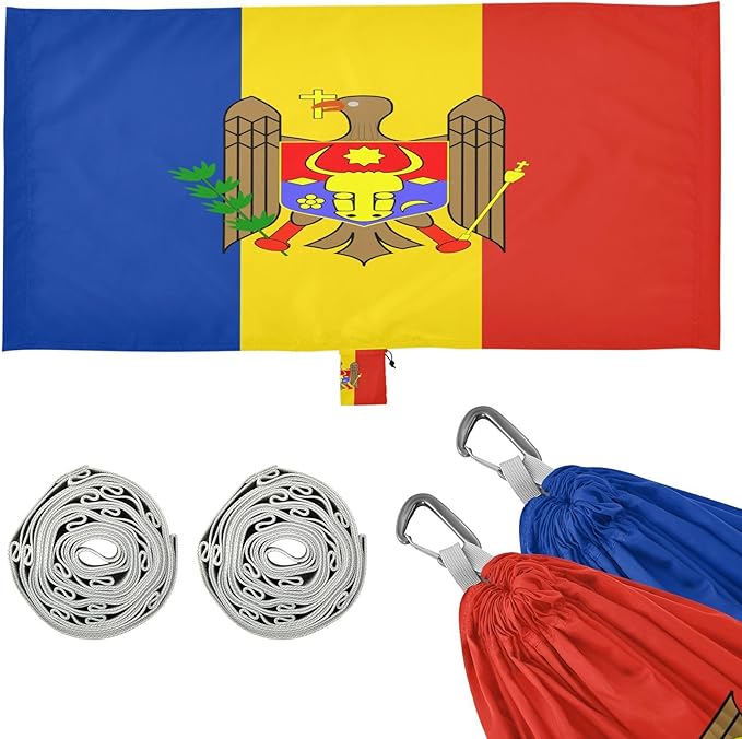 National Flag of Moldova Hammocks with Portabl Carry Bag Backyard Hammock for Indoor Outdoor Patio