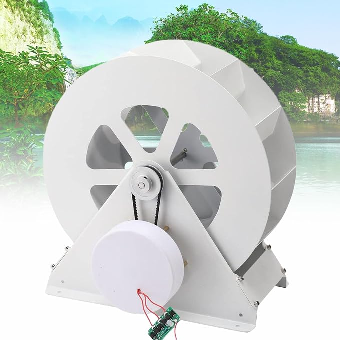 Water Turbine Generator, Water Wheel, Hydroelectric Generator, Low Speed Disc Type Power Generation, Outdoor Wind and Water Wheel,100W