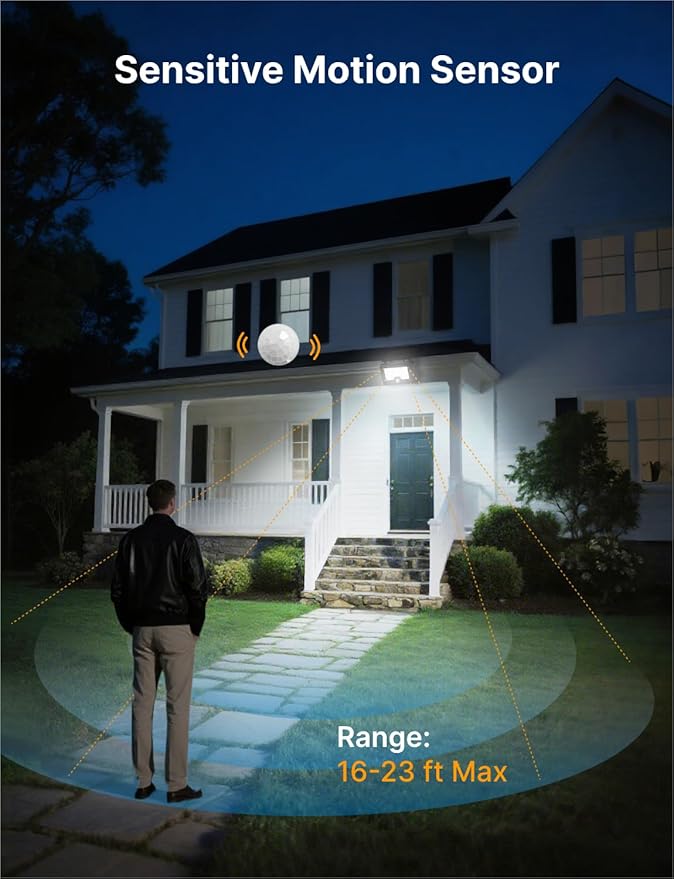 Solar Flood Light, 232 LEDs Bright Motion Sensor Outdoor Lights, Dusk-to-Dawn Solar Powered Security Light for Yard, Patio, Driveway, Garden, 2 Pack