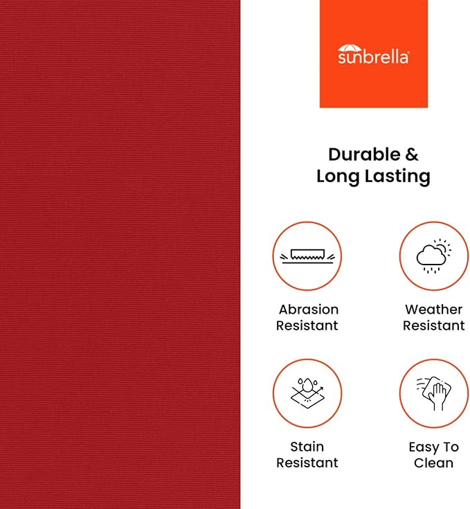 Covers & All Sunbrella Throw Pillows Set of 2, 20 x 20 Inch Square Outdoor & Indoor Cushions with Insert, Fade & UV Resistant Fabric (Canvas Jockey Red)