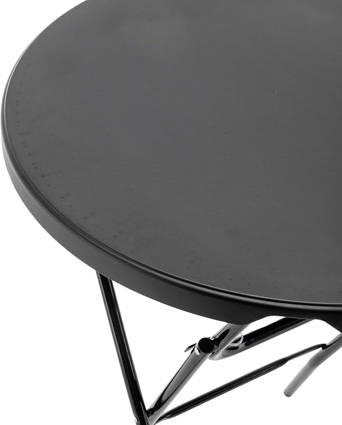BTEXPERT Set of 10, Black 2.63 Foot Round Plastic Bar Height Folding Cocktail Table Commercial Portable for Banquet Dining Wedding Party Coffee Events Home Kitchen Indoor Outdoor