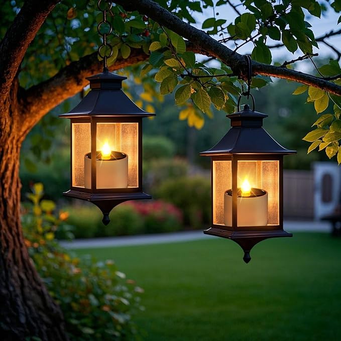 ANGMLN 6pcs Solar Tea Lights Outdoor Waterproof, Flameless Flicker LED Solar Candles with Dusk to Dawn Sensor, Reuseable Tea Light Candles for Lantern Garden Camping Party Home Decor,2.3''x2.1''