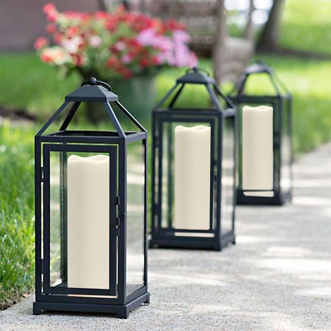 Eldnacele Large Outdoor Solar Flameless Candles Waterproof, 4" x 14", Solar Powered Dusk to Dawn Plastic LED Flickering Pillar Candles for Garden Patio Lanterns Wedding Holiday Decor(2 Pack White)