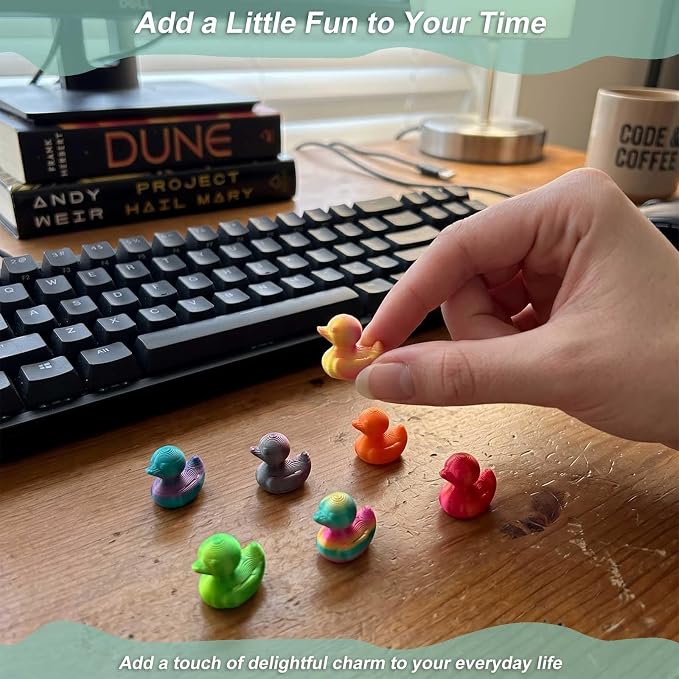 3D Printed Mini Ducks 100 Pack, Color-Shifting Gradient Miniature Duck Figurines to Hide, Tiny Animals Small Little Ducks for Cruise Hiding, Fairy Garden, Micro Landscape & DIY Décor