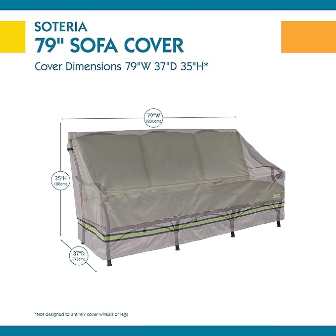 DUCKCOVERS® Soteria Water-Resistant 79 Inch Patio Sofa Cover, Patio Bench Cover
