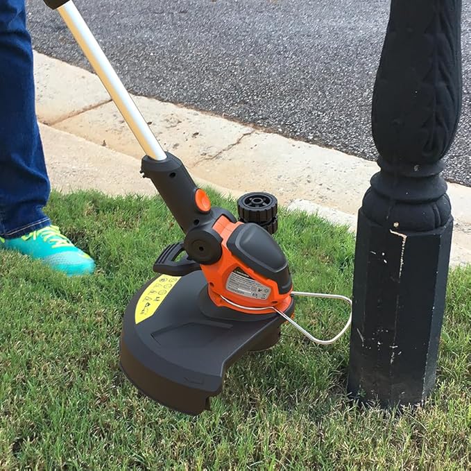 Yard Force Electric String Trimmer YF5515LT with 15-inch Cutting Width, 0.06" x 26 ft. String Spool, Double Cutting Line, Telescope Tube, Edger Function and Vertical Storage