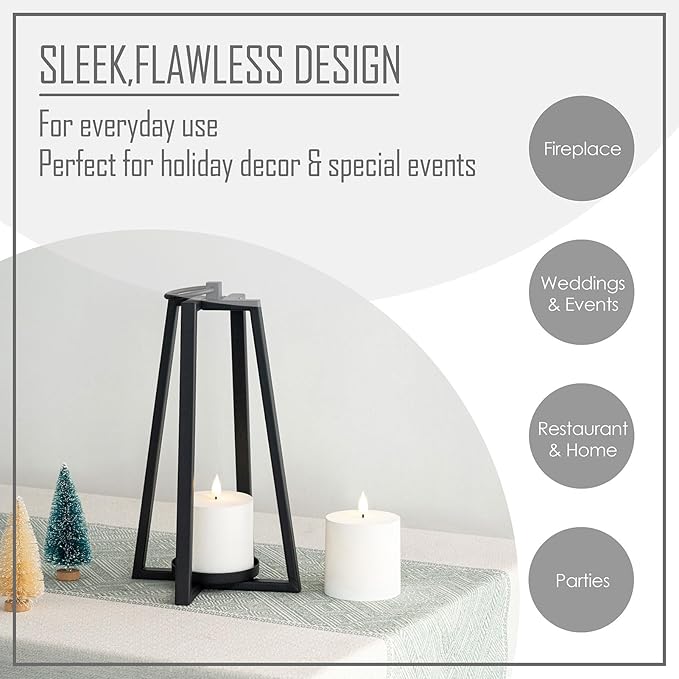smtyle Vintage White Flickering Flameless Plastic Pillar Candles 3"x3" Set of 2 Battery Operated with Timer Electric Wedding LED Candles for Tables Bathroom Decor