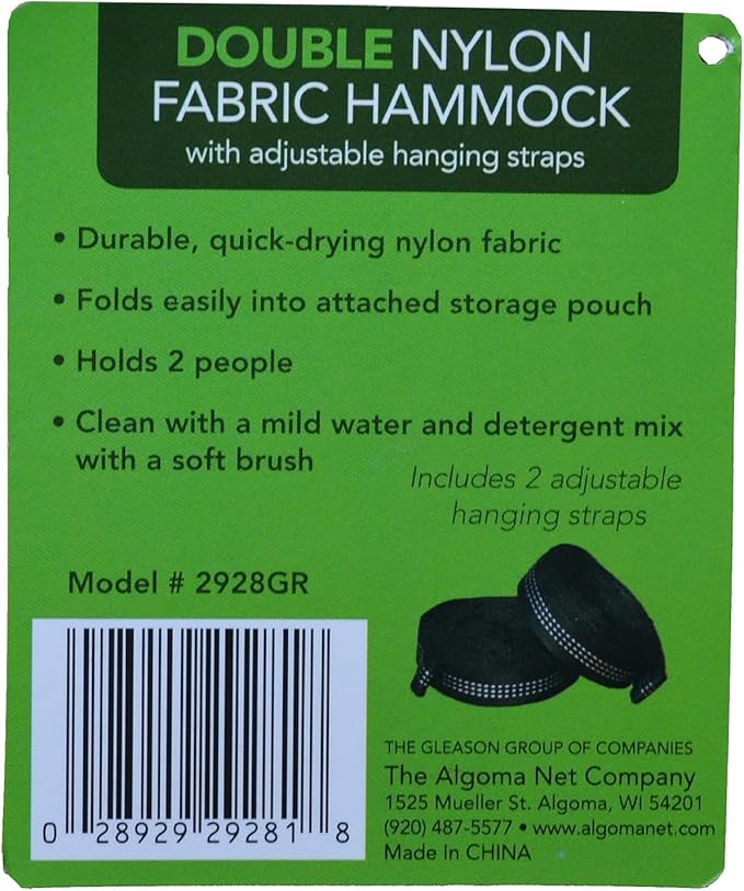 Algoma Net GO2 Traveler Nylon Hammock
