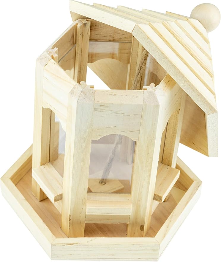 CLEVER GARDEN Hanging Bird Feeder, Outdoor Decoration Birdfeeder Perfect for Attracting Wild Birds, Gazebo