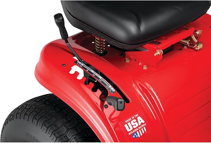CRAFTSMAN 42" Gas Riding Lawn Mower with 17.5 HP* Briggs and Stratton Single-Cylinder Engine, Gas Lawn Tractor with 7-Speed Transmission, Red/Black (13AN77XSA93)