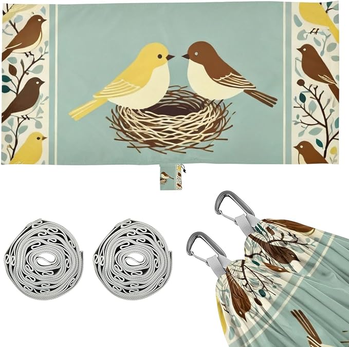 Birds and Nest Hammocks for Camping with Portabl Carry Bag Hanging Hammock Outside Beach Patio Garden