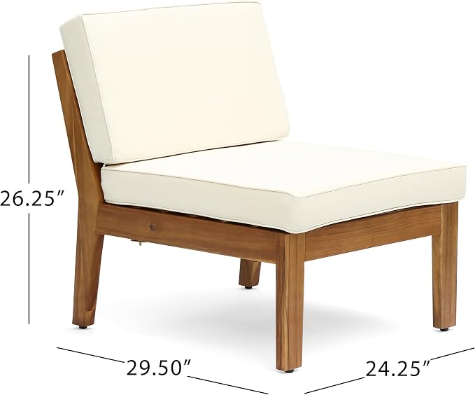 Christopher Knight Home Grena Outdoor Acacia Wood 10 Seater Sectional Conversation Set with Two Coffee Tables, Teak and Beige
