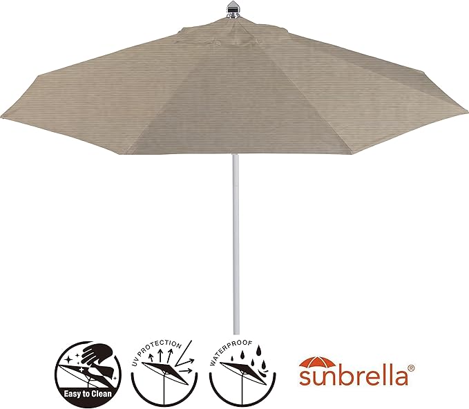 9ft Sunbrella Universal Patio Umbrella Replacement Canopy Cover- Fitx 8 Ribs Umbrella