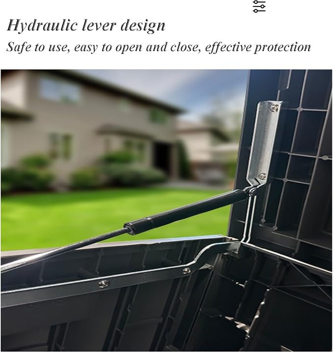 76 Gallon Resin Deck Boxes, Waterproof Storage Box Indoor and Outdoor with Lockable Lid for Garden Tools, Patio Cushions(42.1''*16.1''*22.6'')