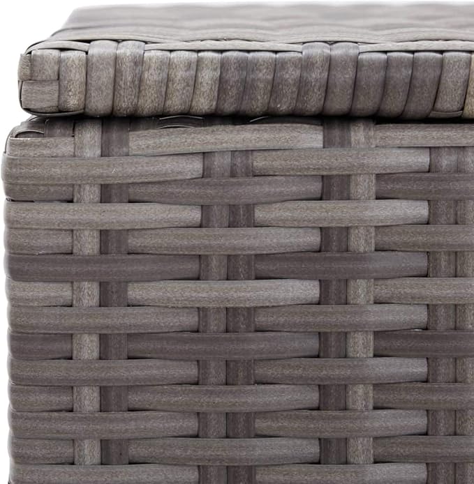 Patio Patio Storage Box，Pool Storage Boxes Outdoor Waterproof, Deck Decor Outdoor Bench, Patio Bench Outdoor Storage Box Poly Rattan 39.4"x19.7"x19.7" Gray