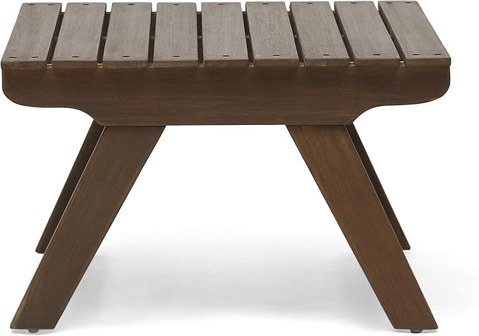 Great Deal Furniture Kailee Outdoor Wooden Side Table, Gray Finish