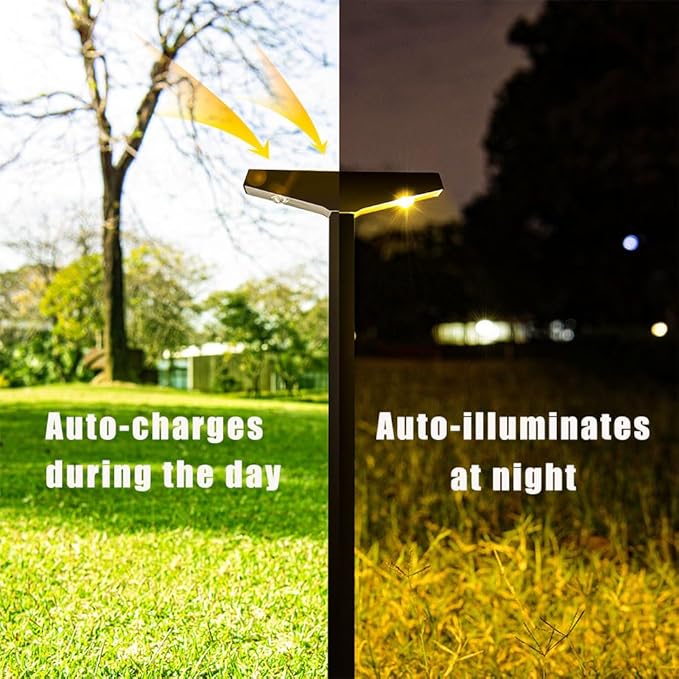 Solar Pathway Lights 4 Pack Outdoor, Waterproof Solar Garden Lights for Lawn, Patio, Walkway ，Auto On/Off, Warm White 3000K Decorative Landscape Lighting