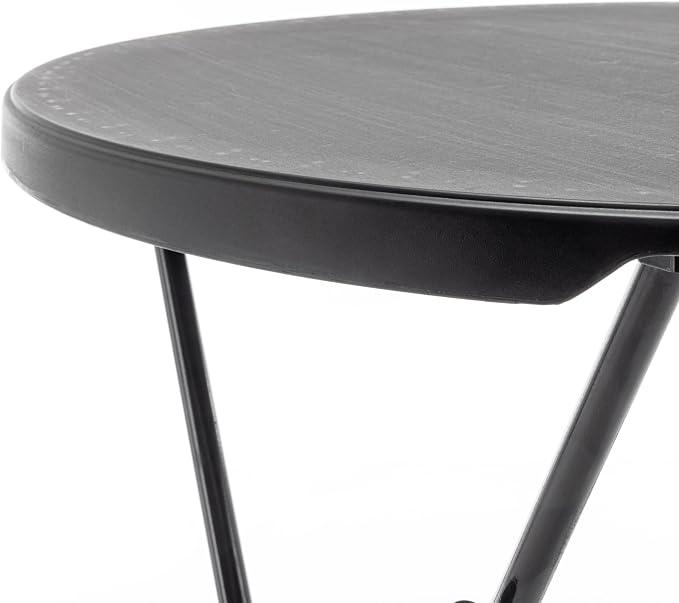BTEXPERT Set of 2, Black 2.63 Foot Round Plastic Bar Height Folding Table Indoor Outdoor Accessory for Patio Backyard Dining Wedding Party Events Home Kitchen