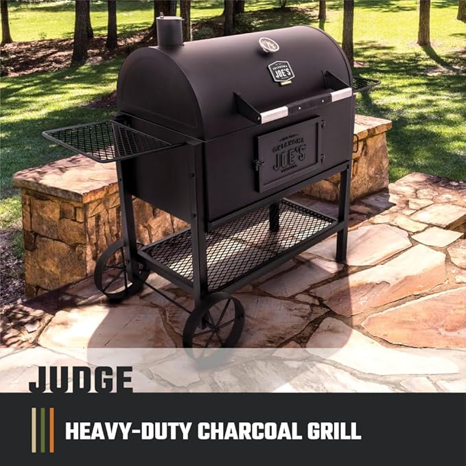 Oklahoma Joe's Judge Charcoal Grill and Smoker with 540 sq in Cooking Area in Black