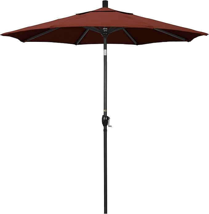 California Umbrella 7.5' Round Aluminum Market Umbrella, Crank Lift
