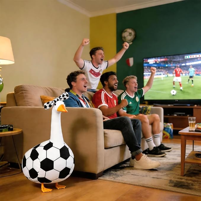 Celltestria Soccer Goose Outfits Football Porch Goose Costume 2026 World Cup Goose Clothes for 23" Geese Football Party Sport Season Outdoor Patio Yard Lawn Garden Art Decoration