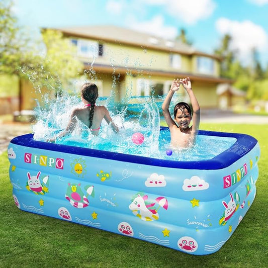Seasons Inflatable Swimming Pool for Kids, 58 x 40 x 20 inches, PVC, Summer Swimming Pool for Garden & Outdoor Backyard Water Parties