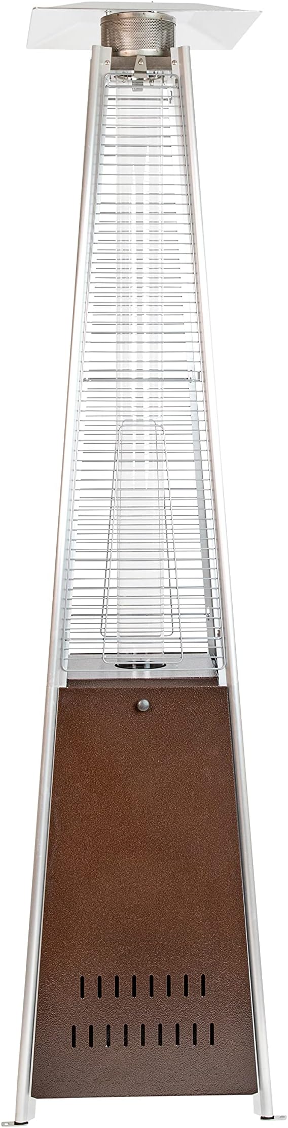 Flash Furniture Outdoor Patio Heater with Wheels - Bronze - 42,000 BTU - 7.5 Feet Tall - Stainless Steel - For Residential and Commercial Use, 90" High, Bronze