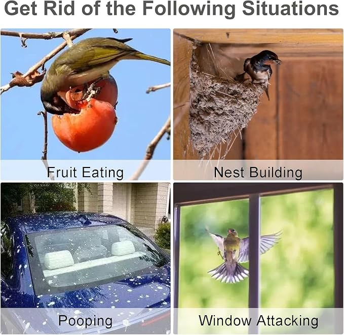 Owl to Scare Animals, 5 Pack Hanging Effective Owl Control Device to Keep Animals Pigeon Woodpecker Away from Outdoor Garden Yard