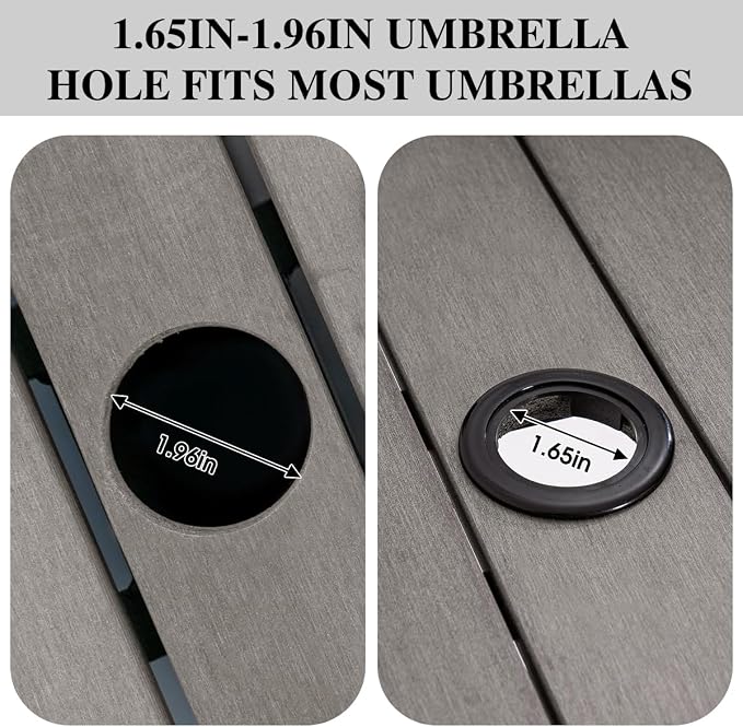 Sundale Outdoor Patio Umbrella Stand All Weather Wicker Rattan 22 in Umbrella Table Garden Furniture Deck Pool Table, Brown