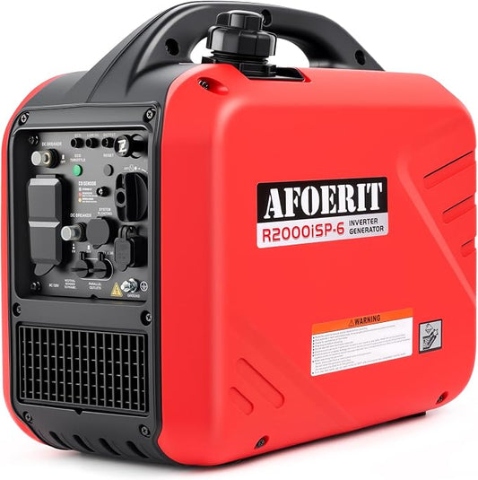 2000 Watt Generator Inverter Portable, RV Camping Garage Workshop 2000W Gas Generator Quiet CO Shutoff Eco Mode Lightweight Pure Sine Wave, Emergency Backup Tailgating Woodworking Outage Blackout