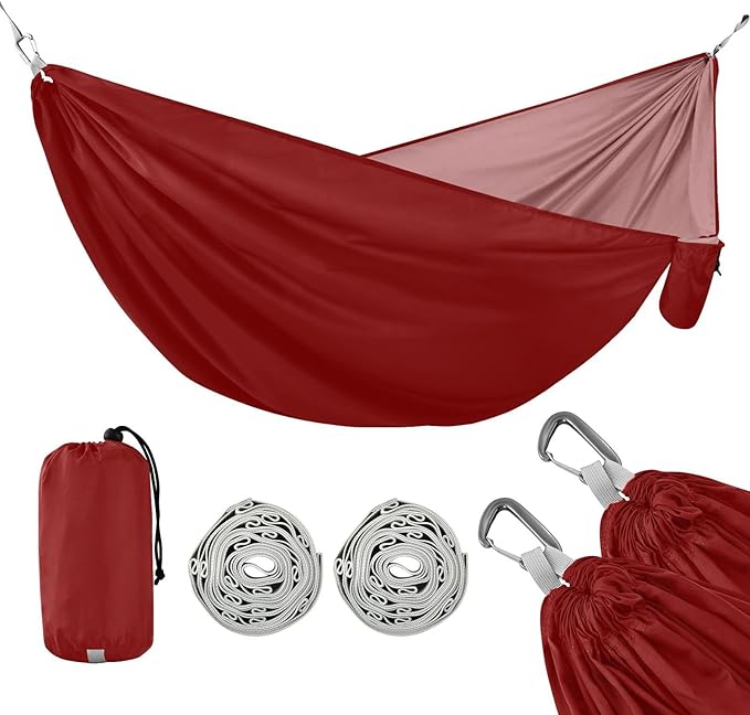 Maroon Solid Color Pure Plain Burgundy 330lb Capacity Outdoor Hammock with Portabl Carry Bag Swing Hammock for Camping Travel Accessories capas para la Lluvia