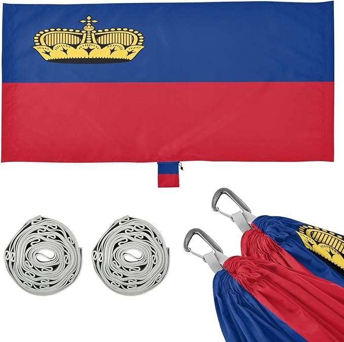 National Flag of Liechtenstein Hammocks with Portabl Carry Bag Backyard Hammock for Indoor Outdoor Patio