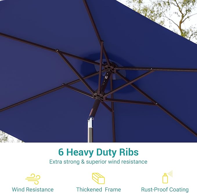 7.5ft Outdoor Umbrella Patio Umbrella,2-Year-Non-Fading,Table Market Patio Umbrella with Push Button Tilt and Crank,for Pool, Deck, Garden,Backyard