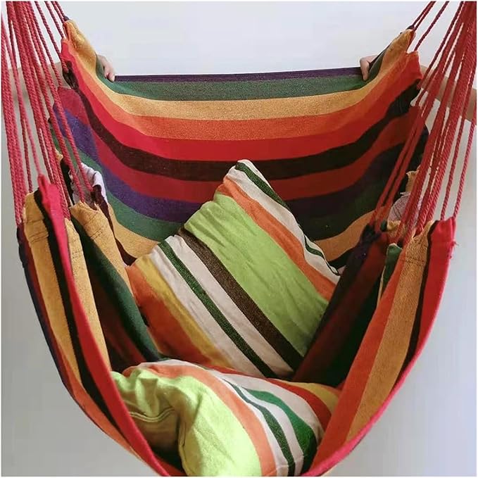 Compatible for Indoor Travel Bedroom Garden Fabric Camping Rope Bed 120KG Hammock Swings Swing Seat Hanging Chair(C(54cm))
