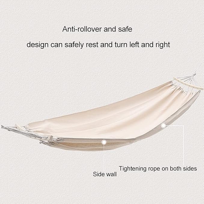 Camping Hammock, Single Camping Hammock Garden Hammock for 2-100% Cotton Outdoor Garden Double Hammock with Travel Bag