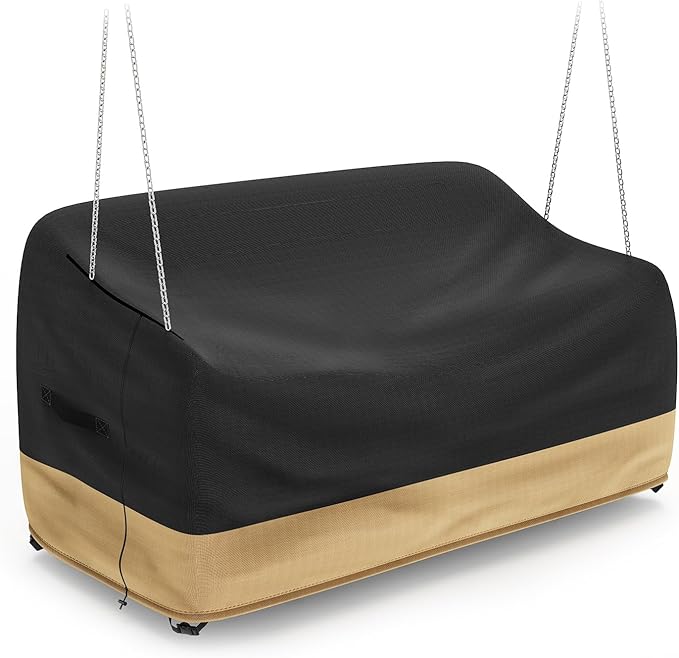Hanging Porch Swing Cover Waterproof, Protected Outdoor Swing Cover, with Seam Taped, Hanging Outdoor Swing Cover for Outdoor Furniture & Windproof Design