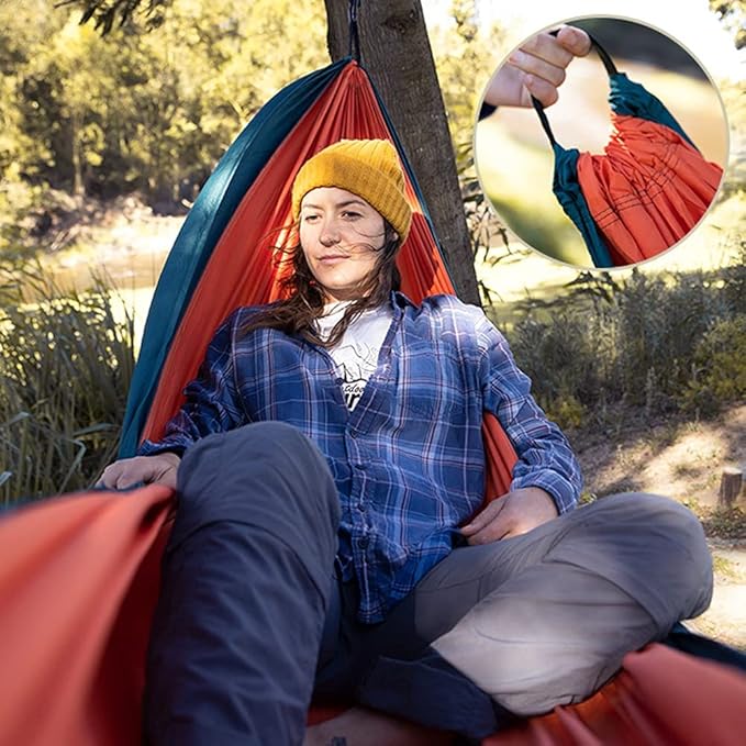 Camping Hammock, Brazilian Hammock Two Person Bed for Backyard, Porch, Outdoor and Indoor Use - Soft Woven Cotton Fabric(Gray)